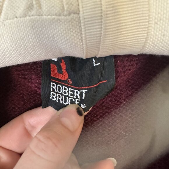 Vintage Robert Bruce Burgundy Wool Buttoned Mens Vest Size Large Academia - Picture 2 of 6